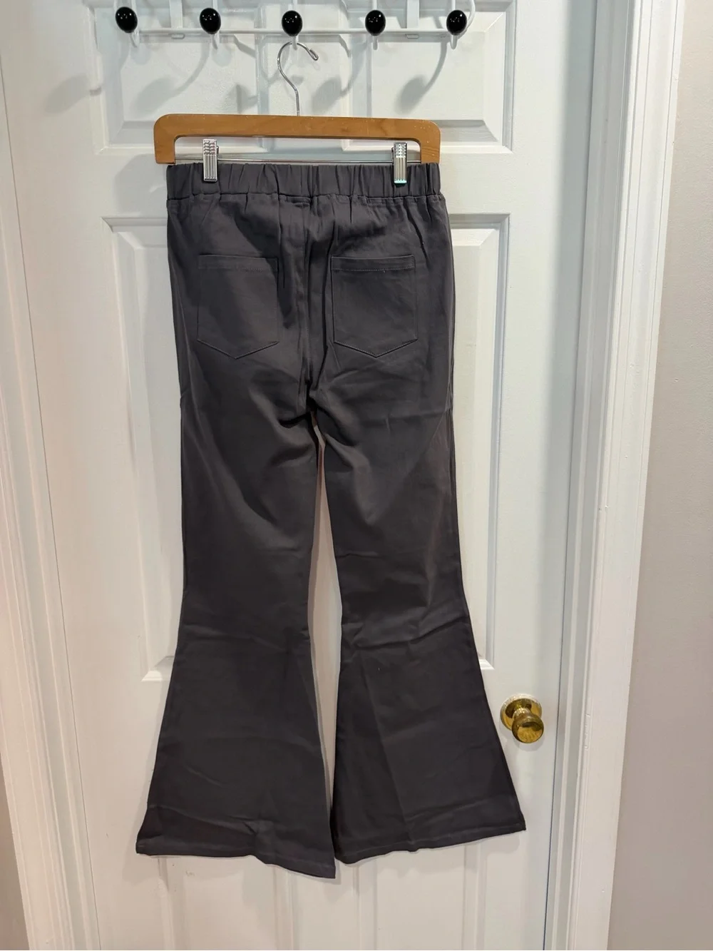 NWT Umgee Boutique High waisted Gray Flared Pants Sz L
